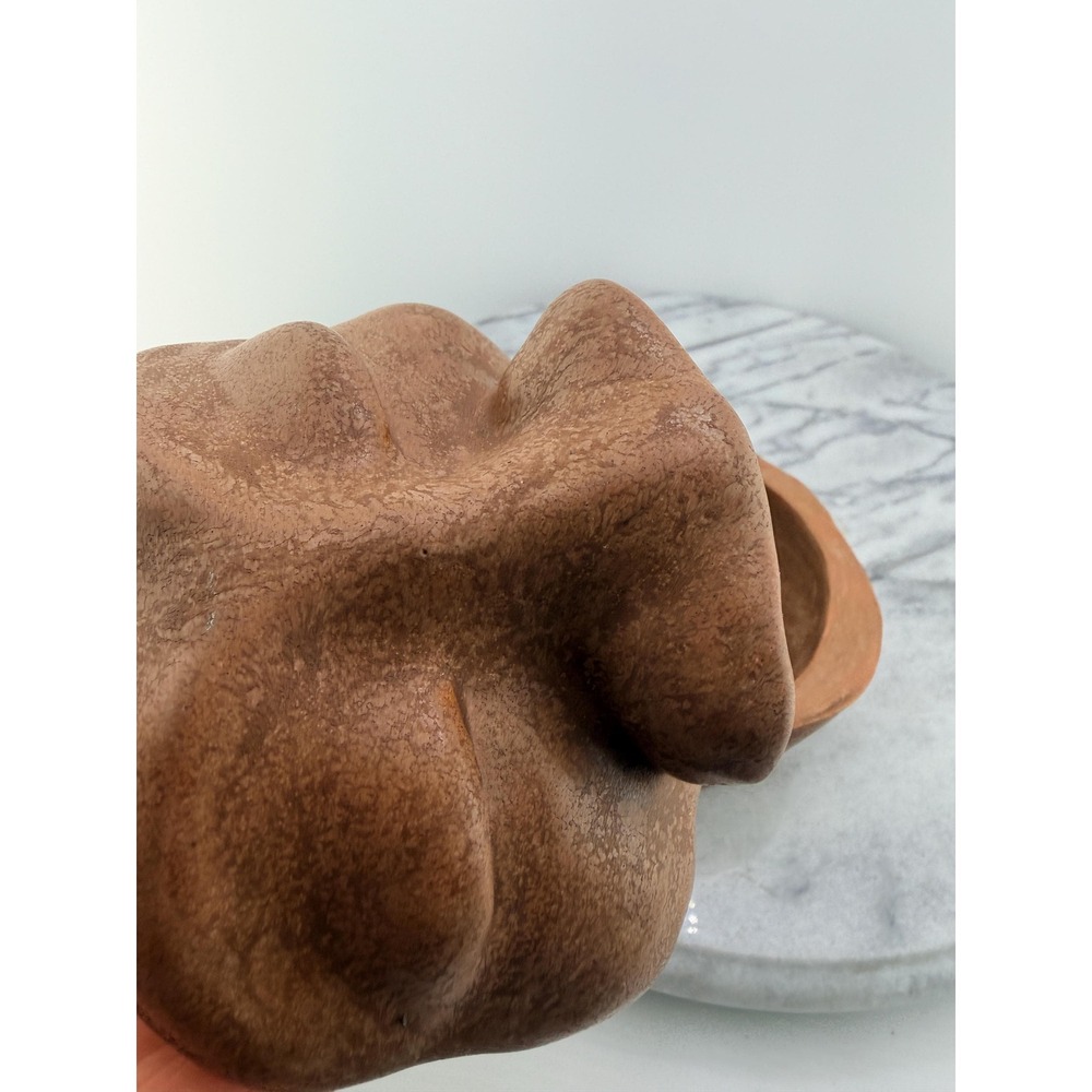Vintage Studio Pottery Face Jar With Lid Nose Pot Whimsical Surrealist Brutalist - Picture 8 of 17